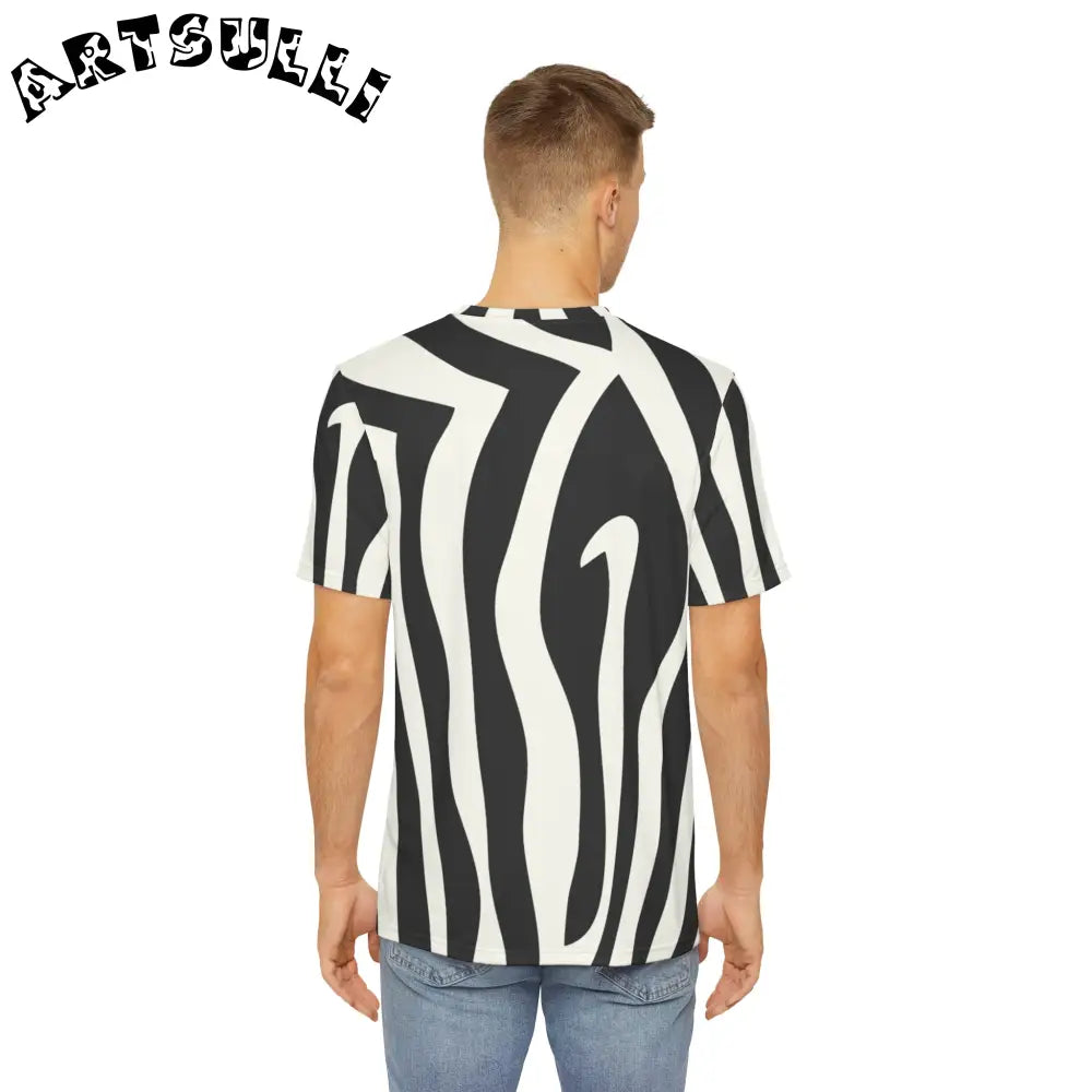 Melting Zebra Stripes Black T-Shirt, Artsulli - Art is Long, Life is Short, All Over Prints, , , , , , , 