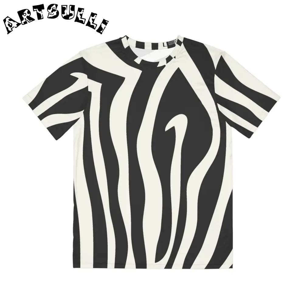 Melting Zebra Stripes Black T-Shirt, Artsulli - Art is Long, Life is Short, All Over Prints, Size, XS, , , , , 69476708536583