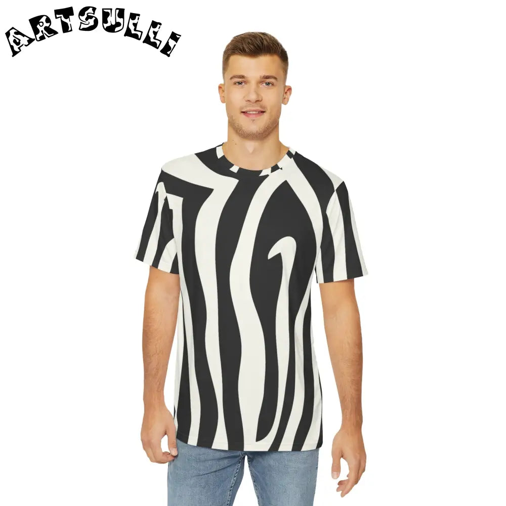 Melting Zebra Stripes Black T-Shirt, Artsulli - Art is Long, Life is Short, All Over Prints, , , , , , , 