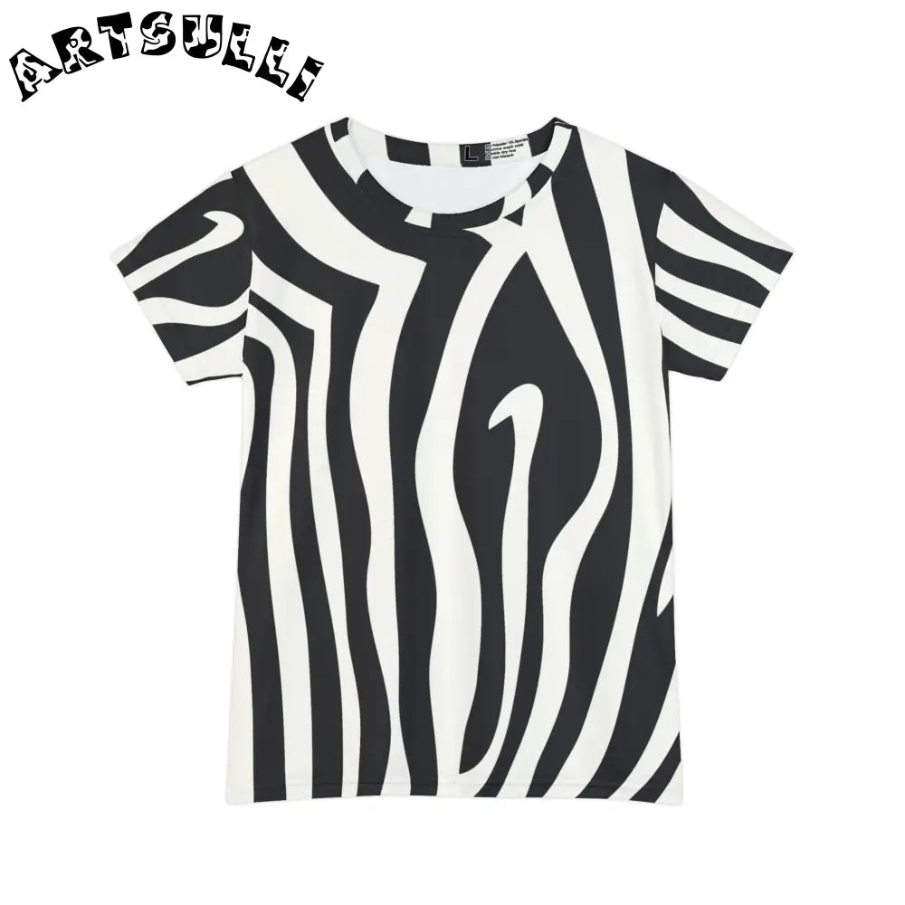 Melting Zebra Stripes Black Tee, Artsulli - Art is Long, Life is Short, All Over Prints, Size, XS, , , , , 70706858849388