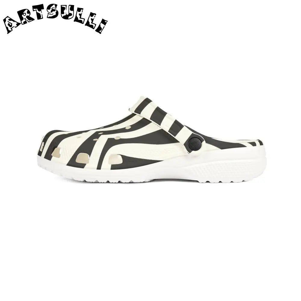 Melting Zebra Stripes EVA Foam Clogs, Artsulli - Art is Long, Life is Short, Shoes, , , , , , , 