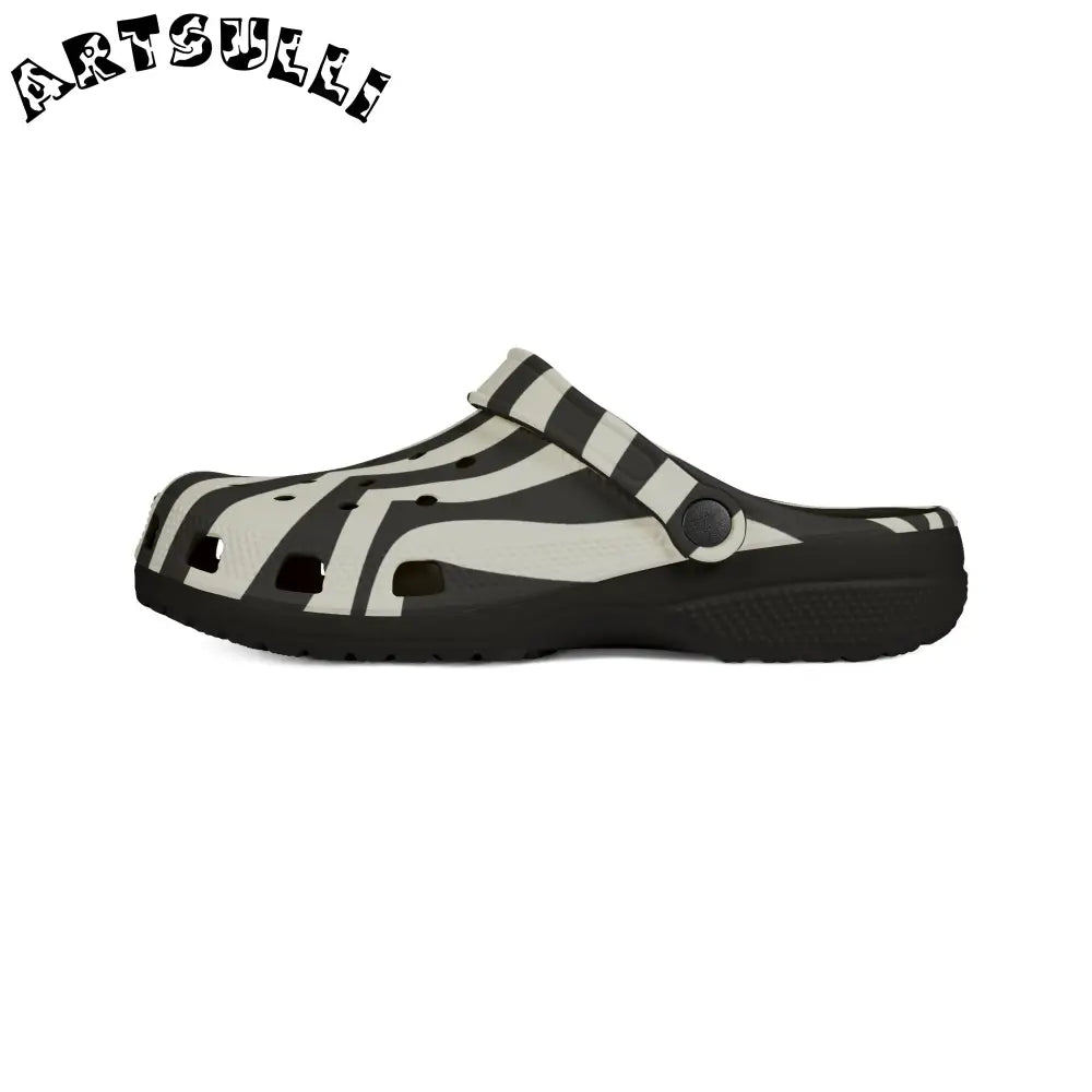 Melting Zebra Stripes EVA Foam Clogs, Artsulli - Art is Long, Life is Short, Shoes, , , , , , , 