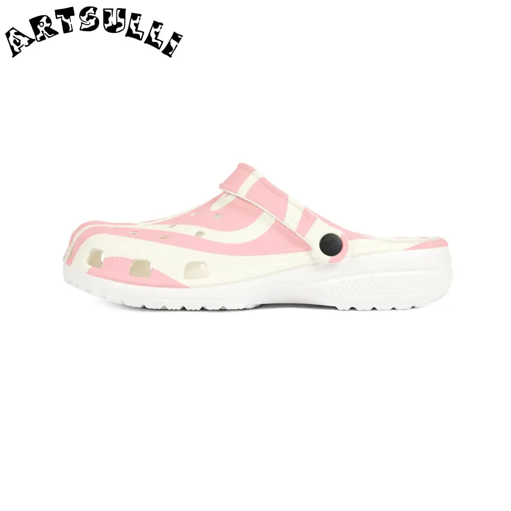 Melting Zebra Stripes Pink EVA Foam Clogs, Artsulli - Art is Long, Life is Short, Shoes, , , , , , , 