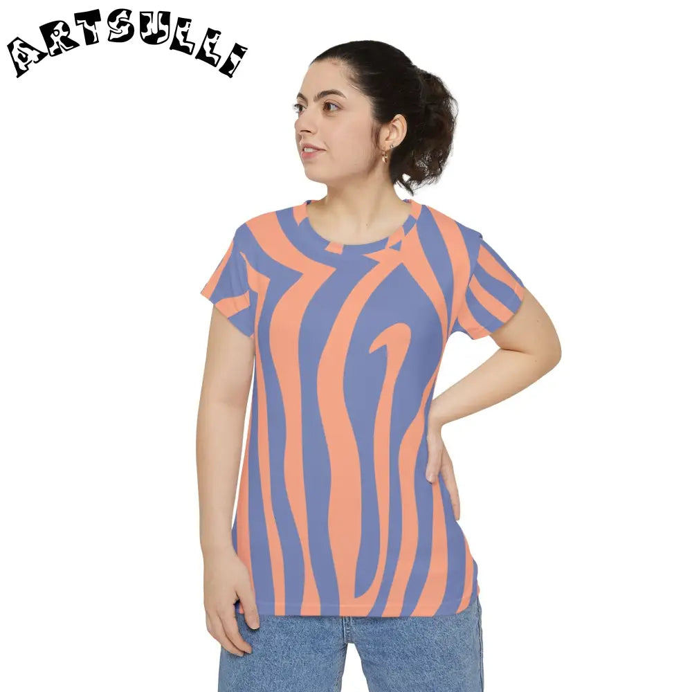 Melting Zebra Stripes Short Sleeve Shirt, Artsulli - Art is Long, Life is Short, All Over Prints, , , , , , , 