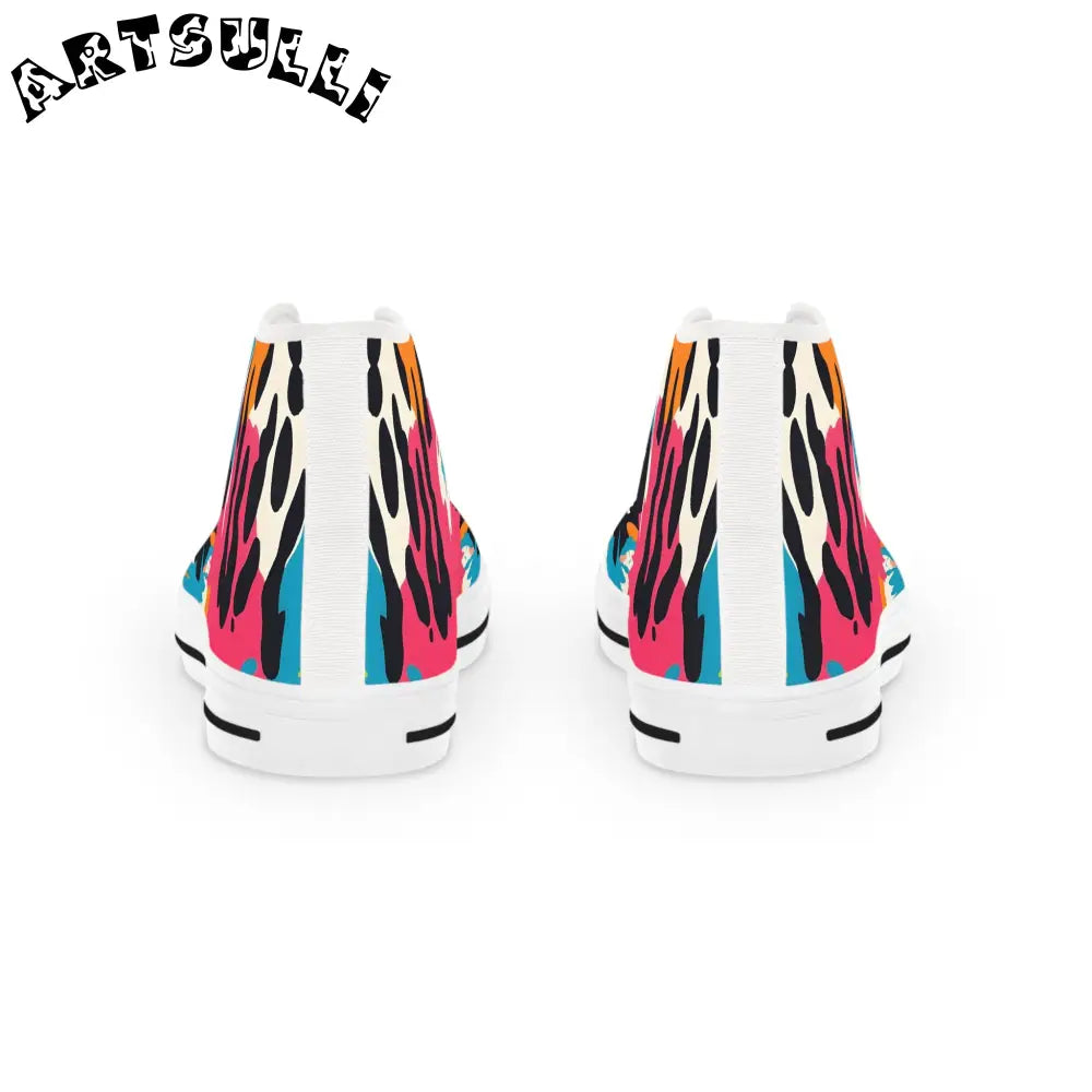 JAKKOUTTHEBXX Men’s Abstract Splatter Breathable Polyester Canvas High Tops 2025
