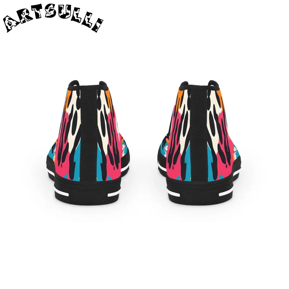JAKKOUTTHEBXX Men’s Abstract Splatter Breathable Polyester Canvas High Tops 2025