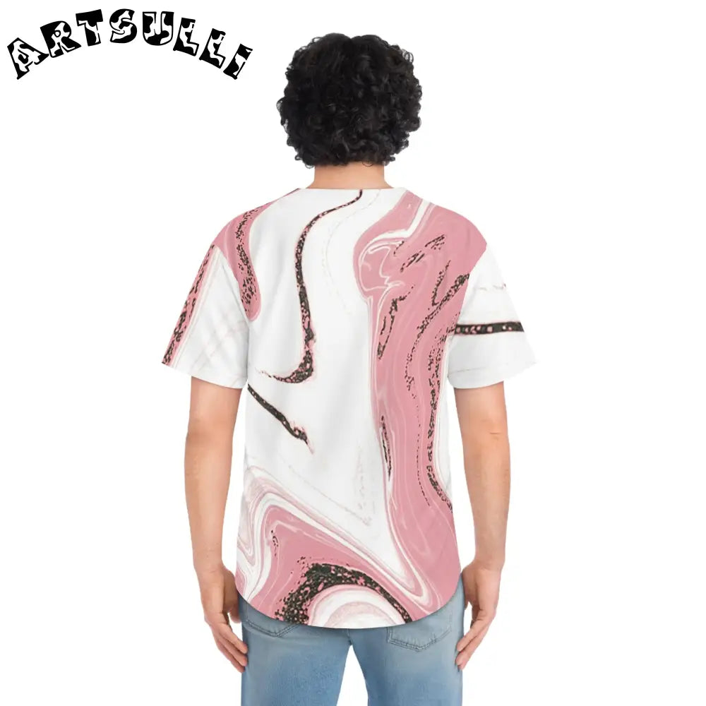 JAKKOUTTHEBXX Pink Marble Moisture Wicking Baseball Jersey 2025