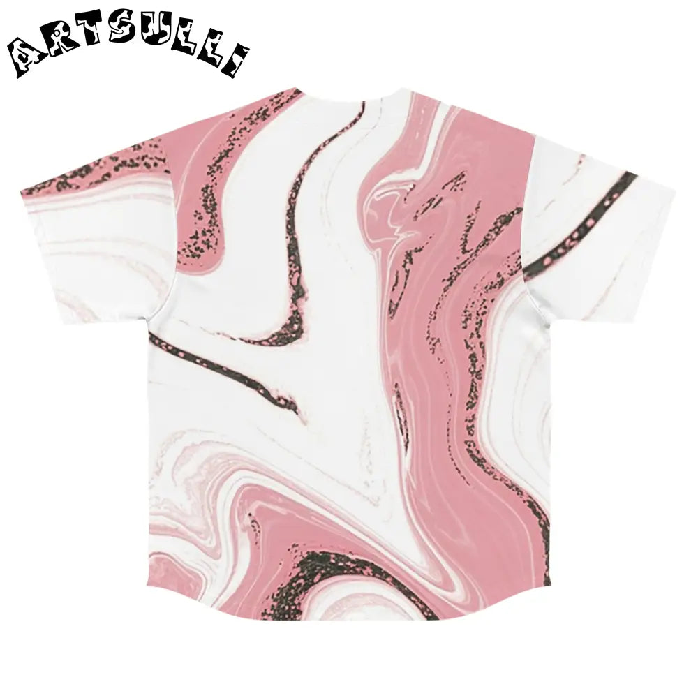 JAKKOUTTHEBXX Pink Marble Moisture Wicking Baseball Jersey 2025