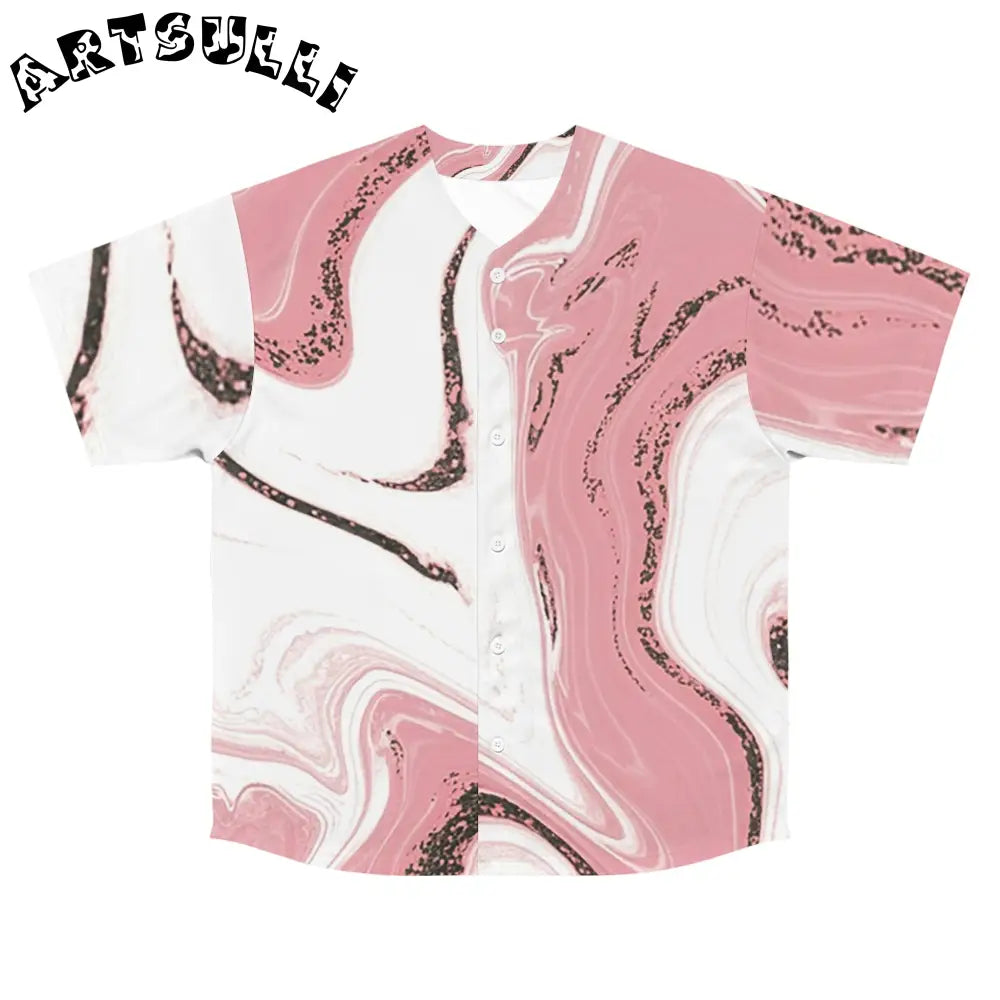 JAKKOUTTHEBXX Pink Marble Moisture Wicking Baseball Jersey 2025