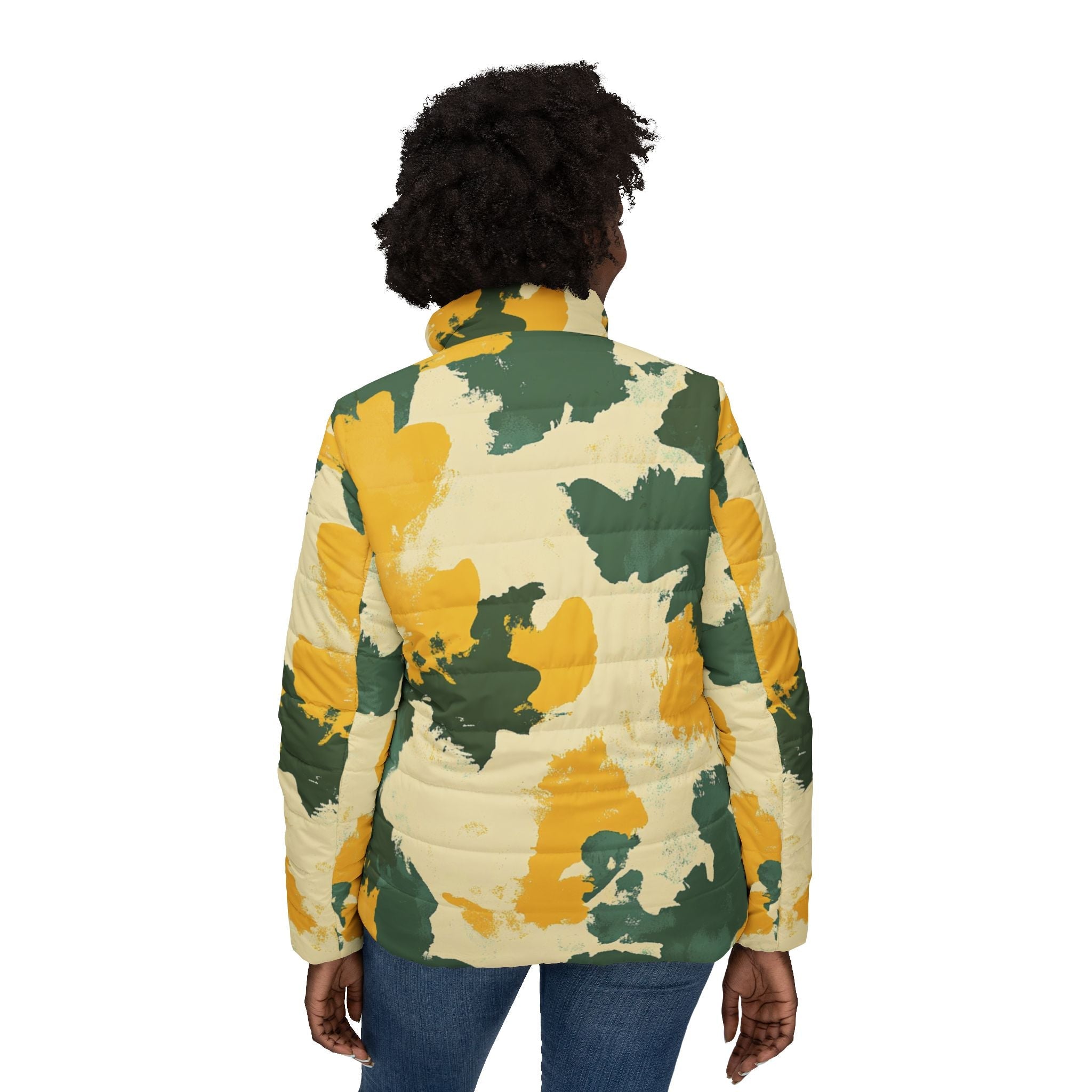Men's Camouflage Puffer Jacket, Artsulli - Art is Long, Life is Short, All Over Prints, , , , , , , 