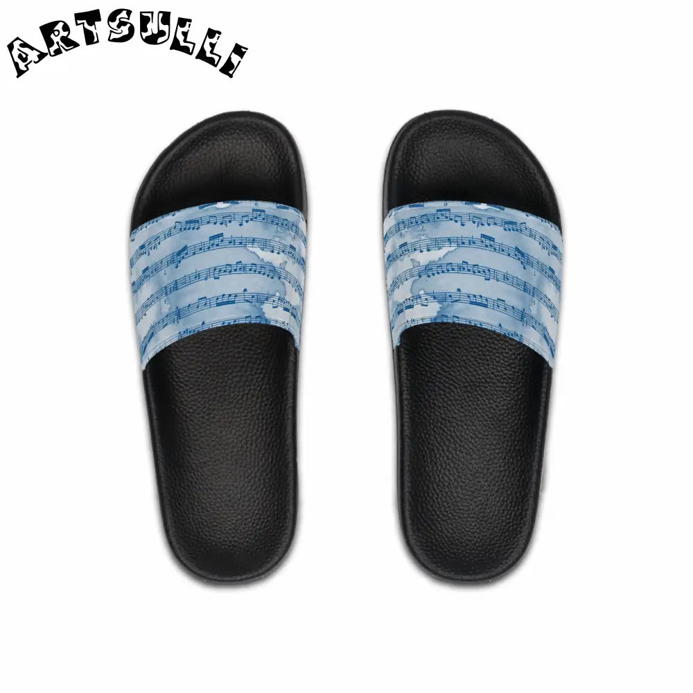Men's Comfort Slides with Sky Background Strap, Artsulli - Art is Long, Life is Short, Shoes, Color, Black sole, Size, US 6, , , 69693745138265788243
