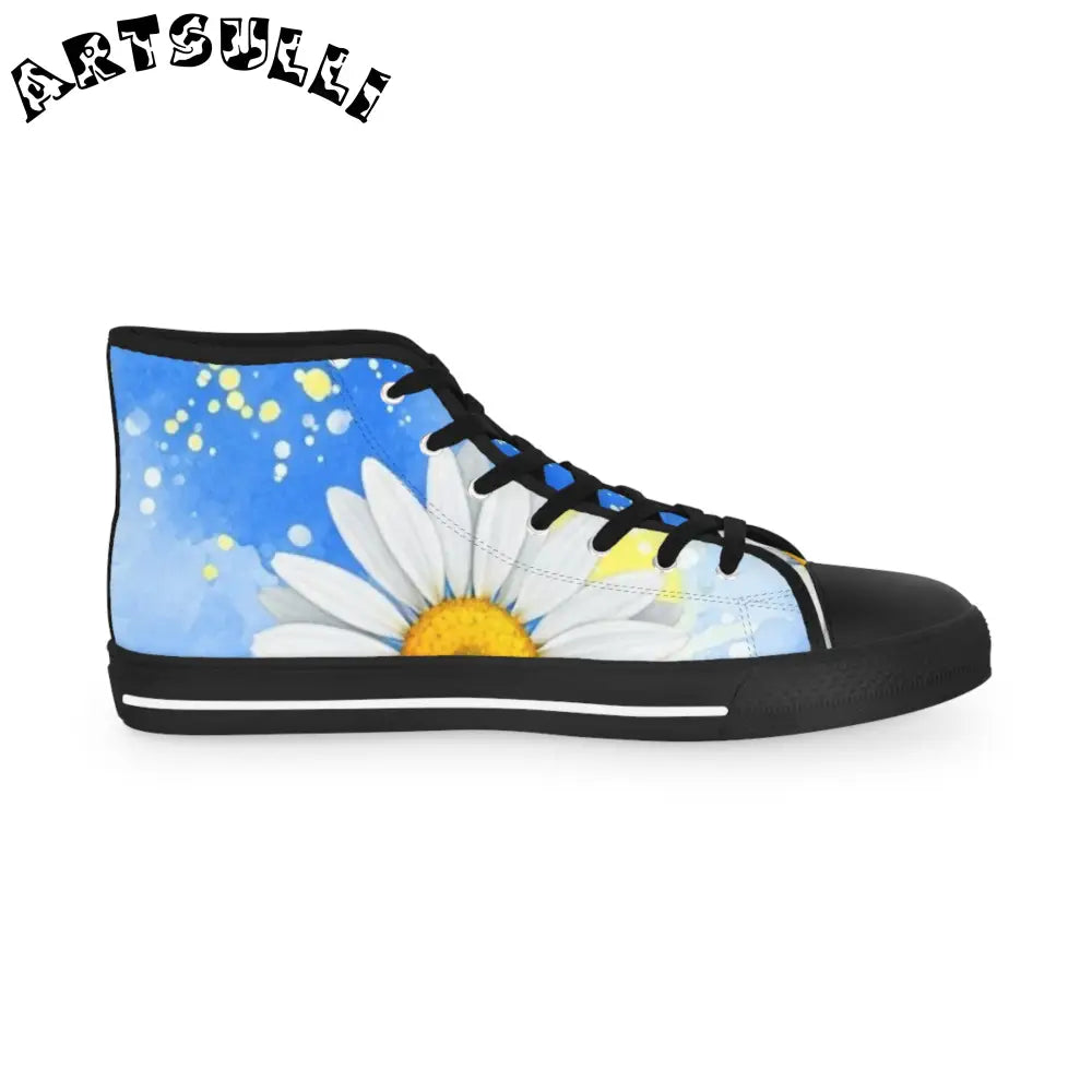 Men's Daisy Breathable Polyester Canvas High Top Sneakers, Artsulli - Art is Long, Life is Short, Shoes, , , , , , , 