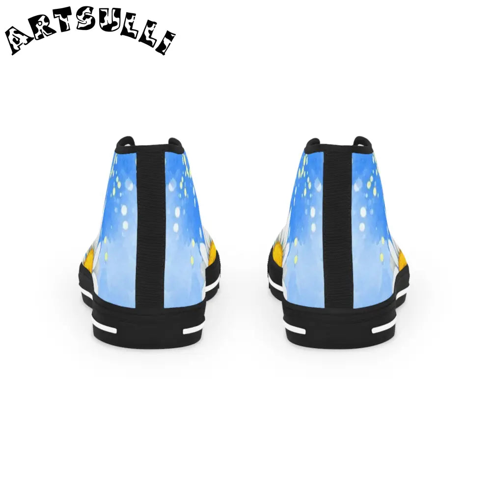 Men's Daisy Breathable Polyester Canvas High Top Sneakers, Artsulli - Art is Long, Life is Short, Shoes, , , , , , , 