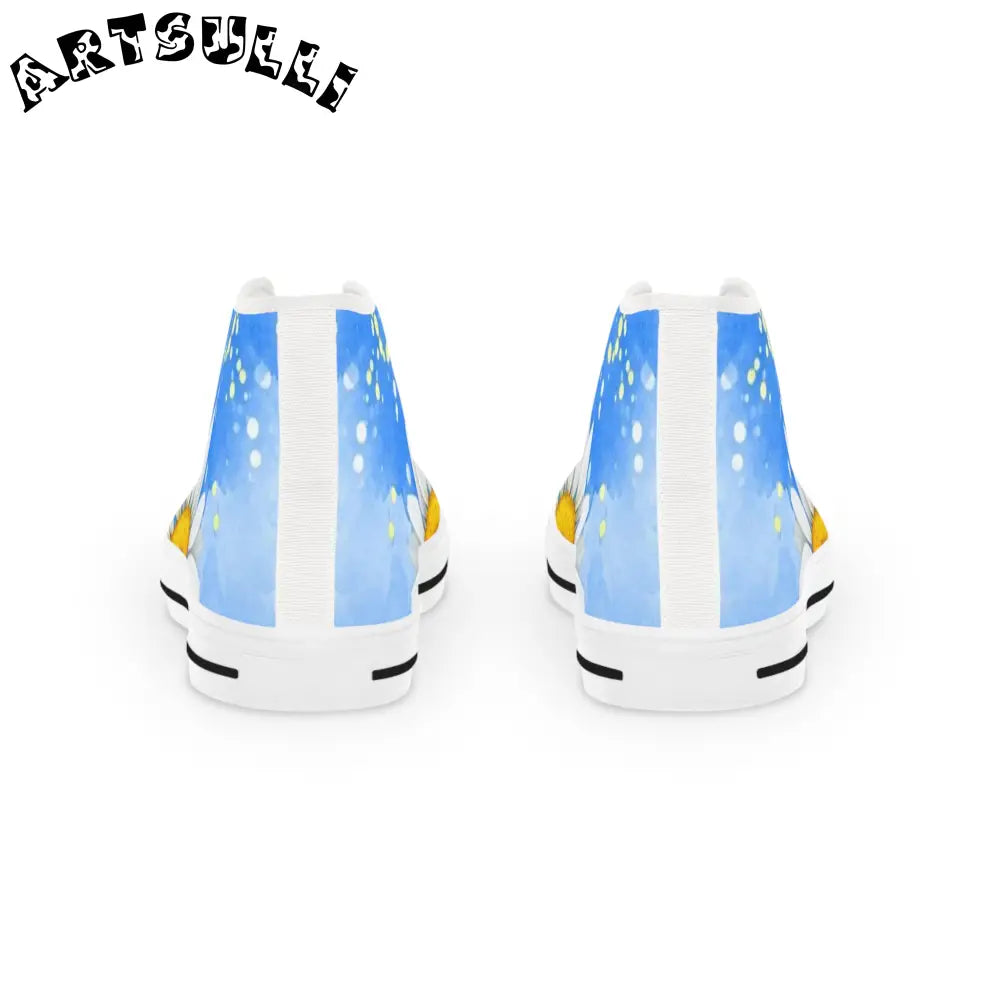 Men's Daisy Breathable Polyester Canvas High Top Sneakers, Artsulli - Art is Long, Life is Short, Shoes, , , , , , , 