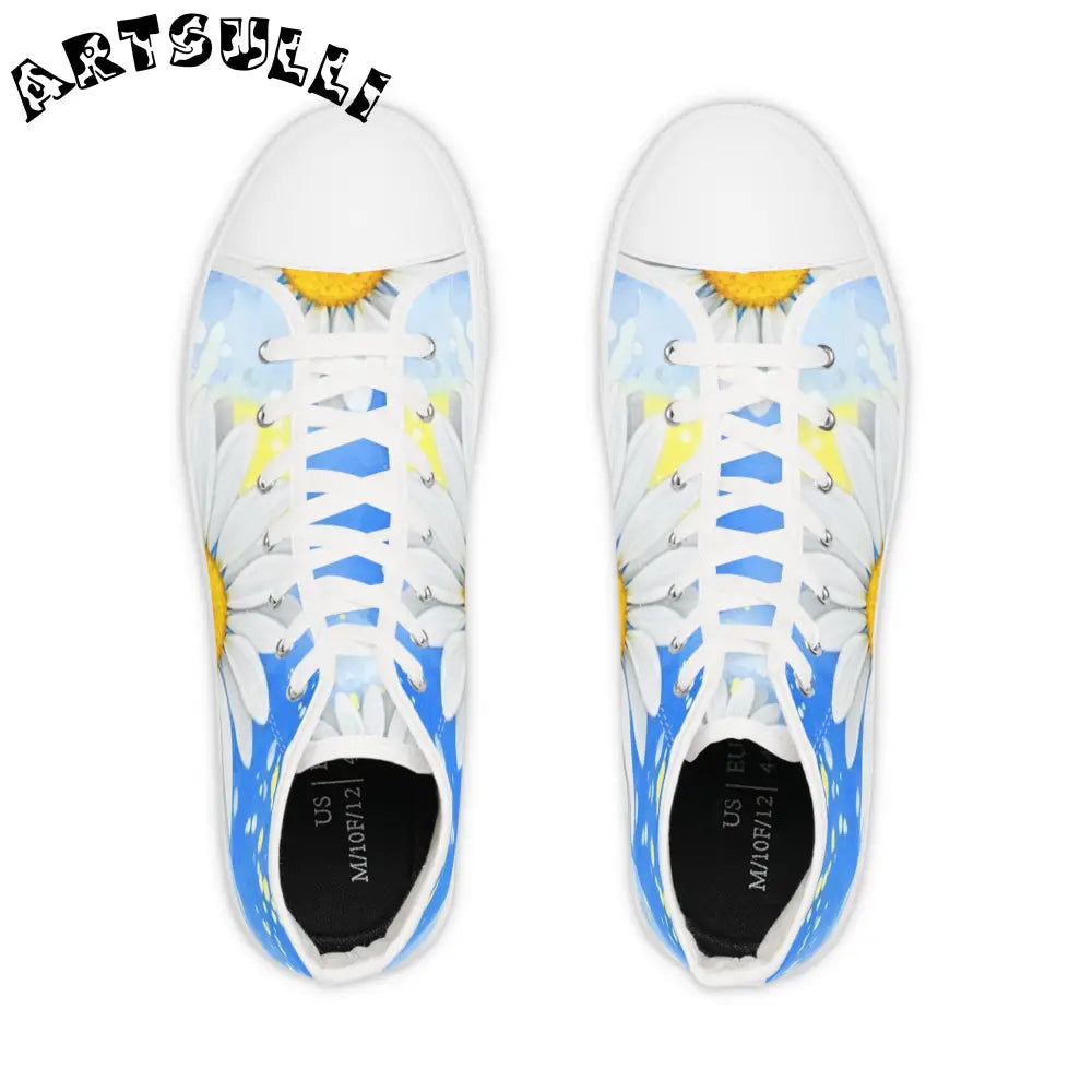 Men's Daisy Breathable Polyester Canvas High Top Sneakers, Artsulli - Art is Long, Life is Short, Shoes, , , , , , , 