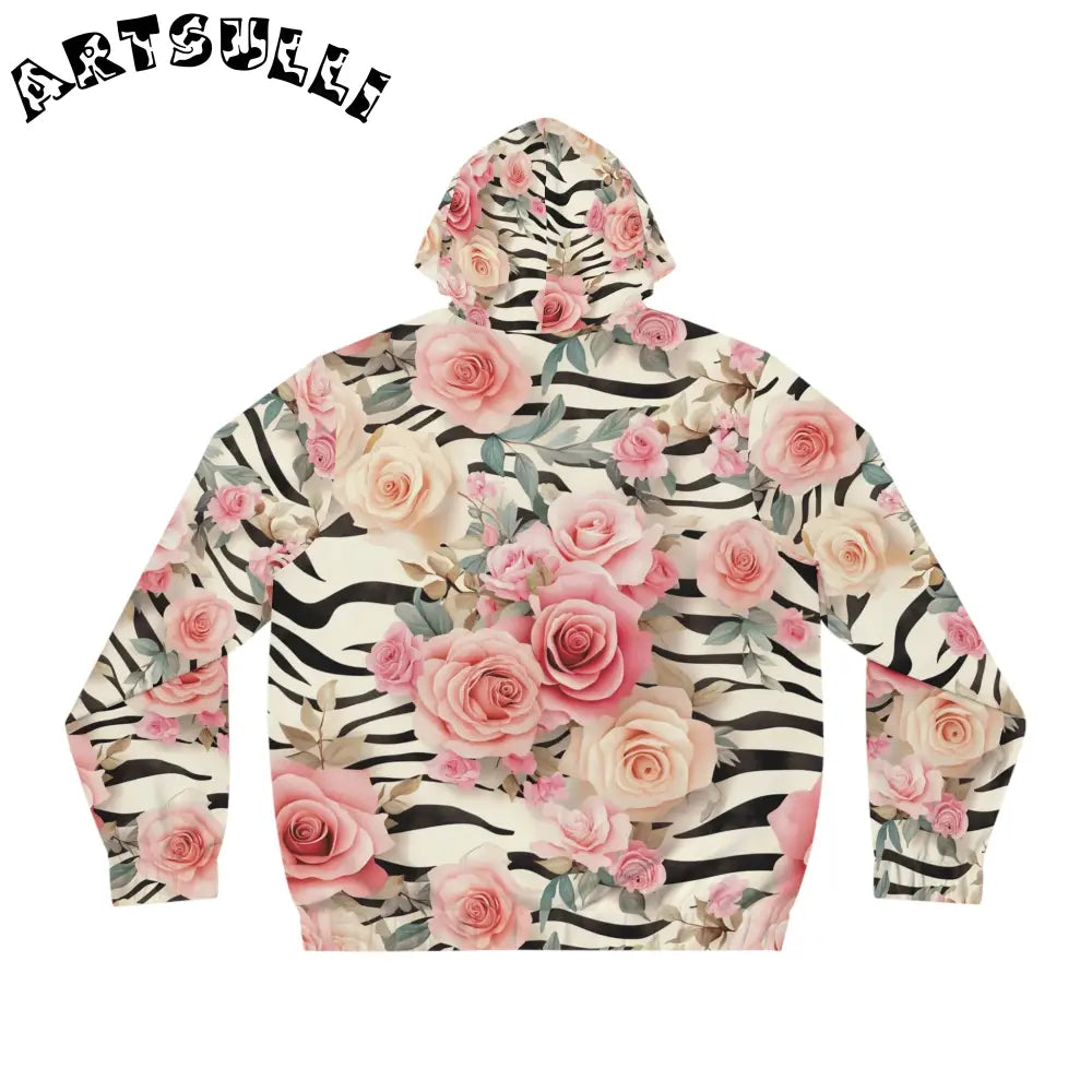 JAKKOUTTHEBXX Pink Rose and Zebra Print Zip Hoodie 2025