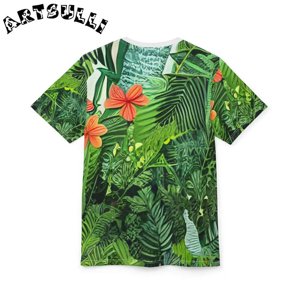 Mens Green Tropical Print T Shirt, Artsulli - Art is Long, Life is Short, All Over Prints, , , , , , , 
