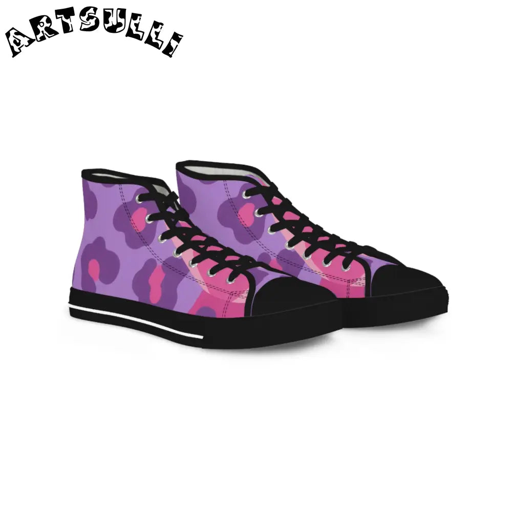JAKKOUTTHEBXX Purple and Pink Leopard Print High Top Sneakers 2025