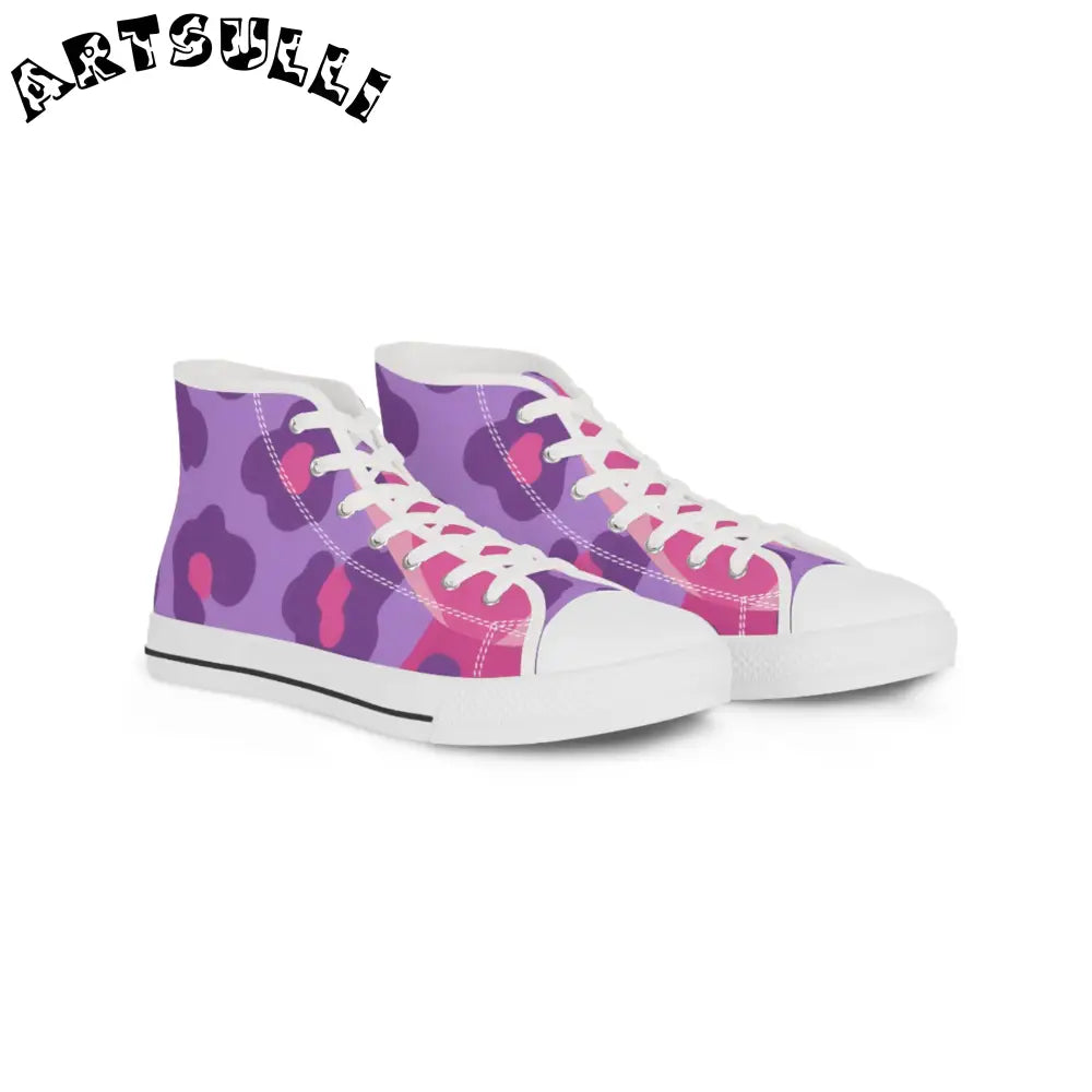 JAKKOUTTHEBXX Purple and Pink Leopard Print High Top Sneakers 2025