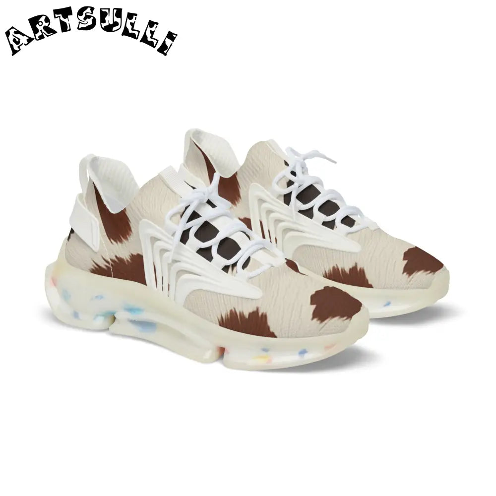 JAKKOUTTHEBXX Cow Print Clear Sole Mesh Sneakers 2025
