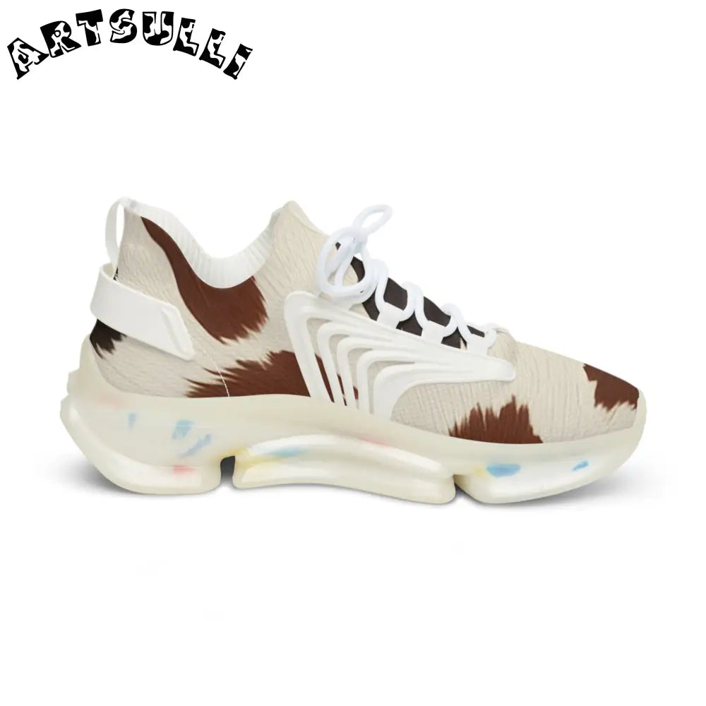 JAKKOUTTHEBXX Cow Print Clear Sole Mesh Sneakers 2025