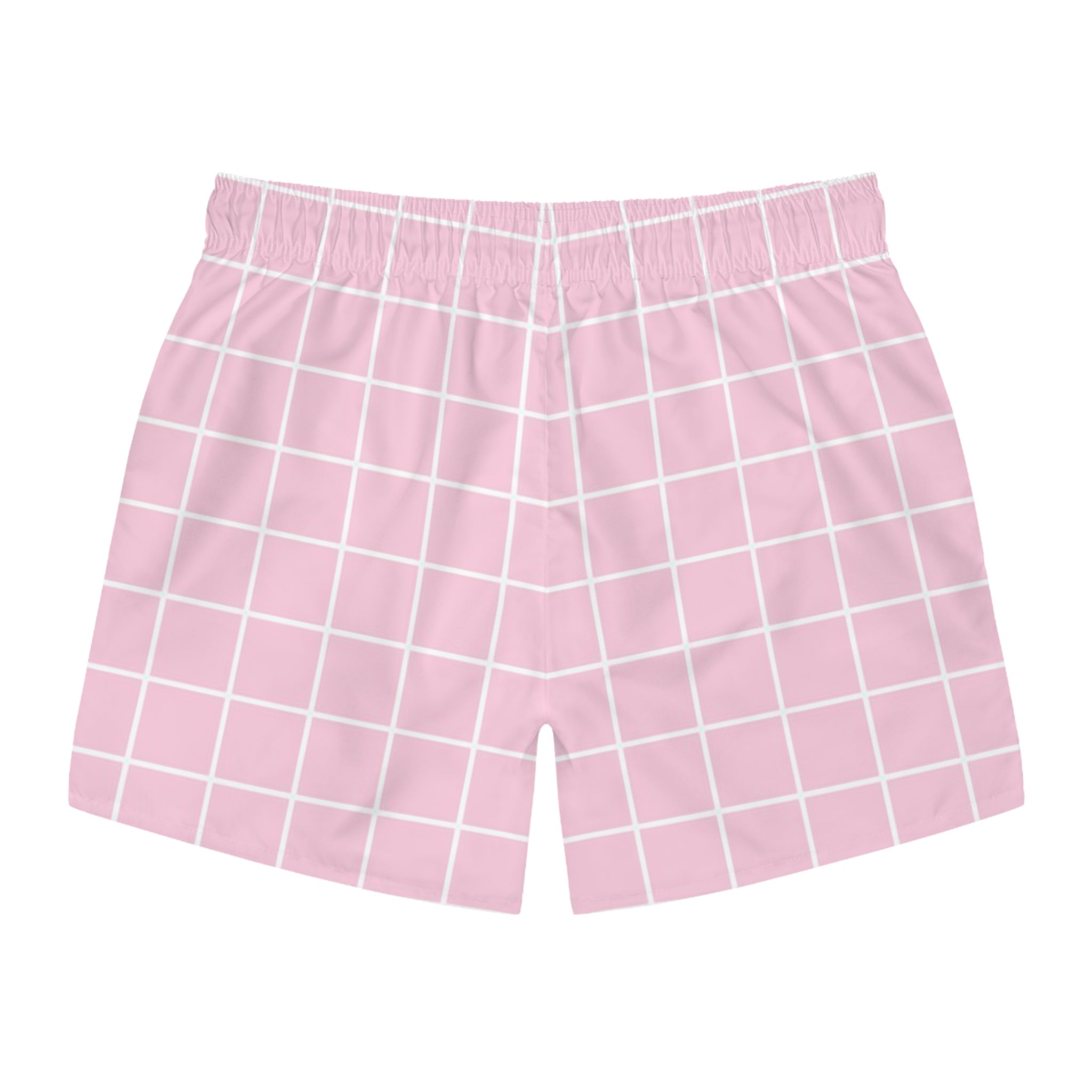 JAKKOUTTHEBXX Mens Pink Plaid Swim Trunks 2025