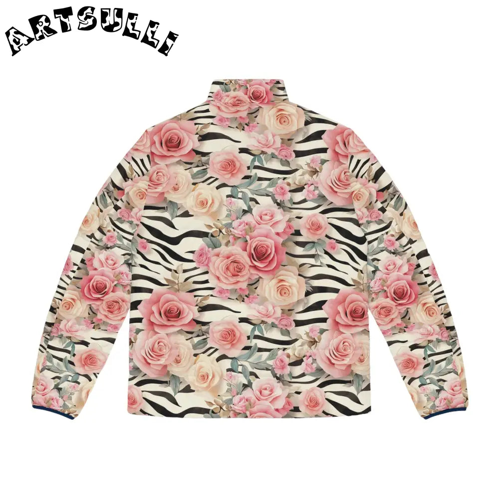 JAKKOUTTHEBXX Pink Floral Zebra Print Puffer Jacket 2025