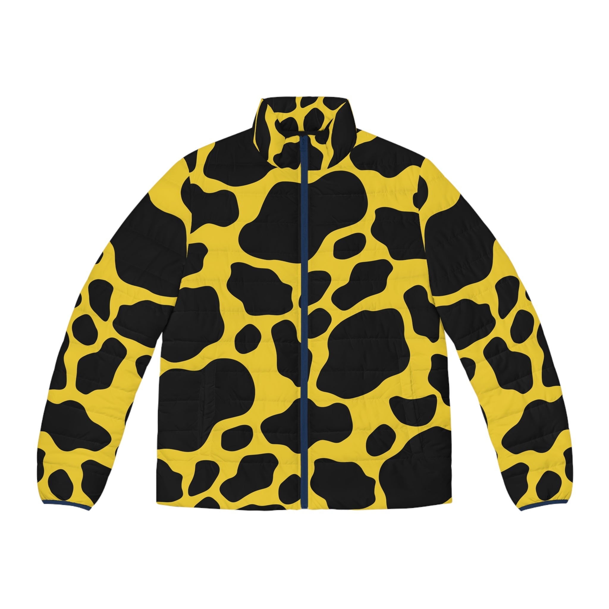 Men's Puffer Jacket (AOP), Artsulli - Art is Long, Life is Short, All Over Prints, Size, S, Color, Dark blue zipper, , , 45248846491091837684