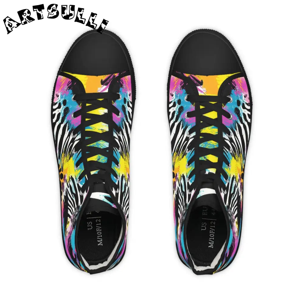 JAKKOUTTHEBXX Men’s Zebra Breathable Polyester Canvas High Tops 2025