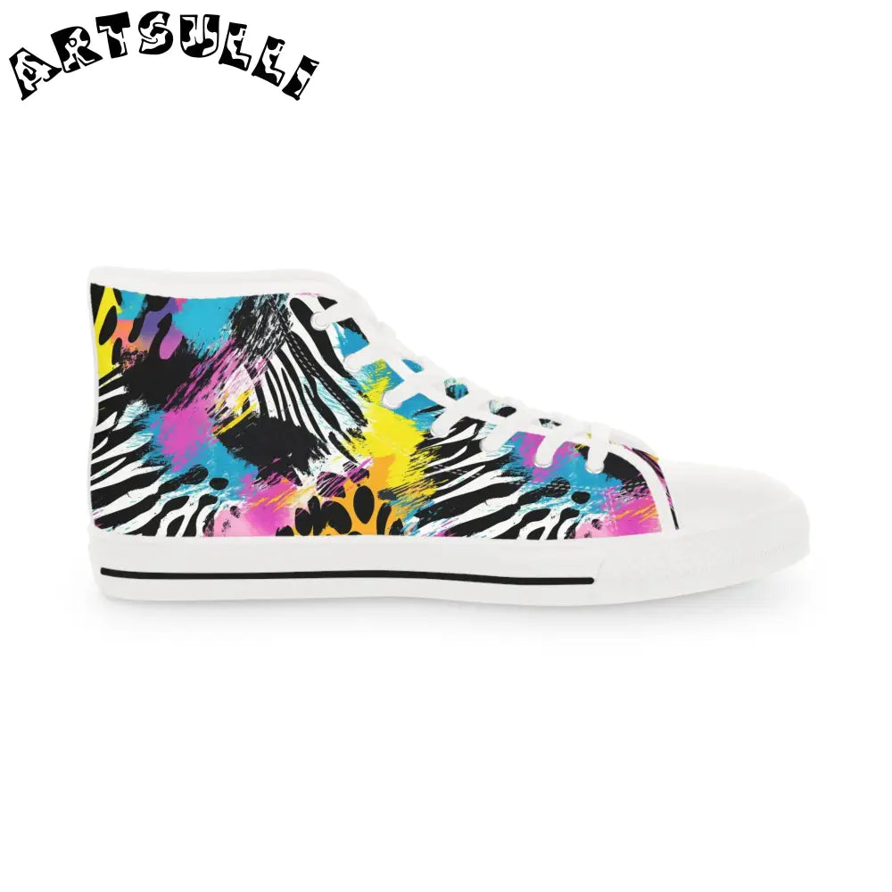 JAKKOUTTHEBXX Men’s Zebra Breathable Polyester Canvas High Tops 2025