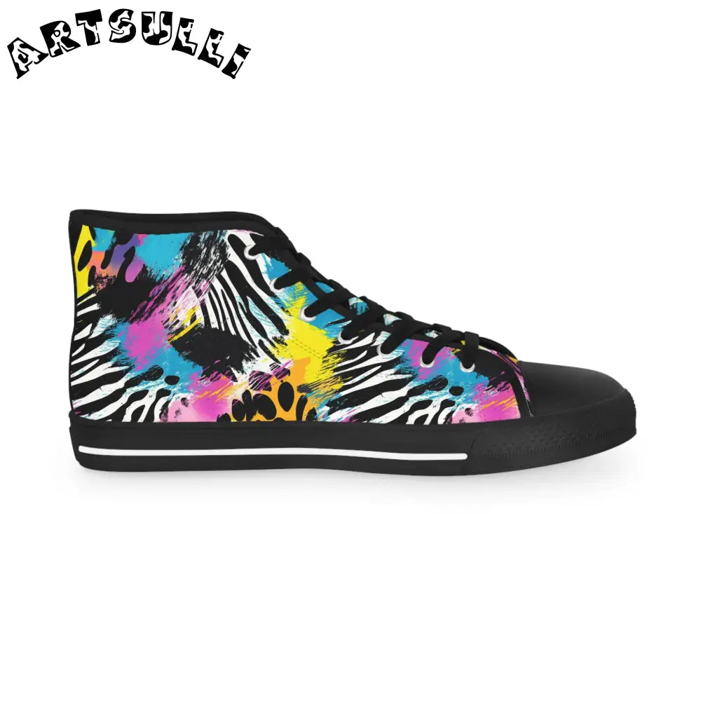 JAKKOUTTHEBXX Men’s Zebra Breathable Polyester Canvas High Tops 2025