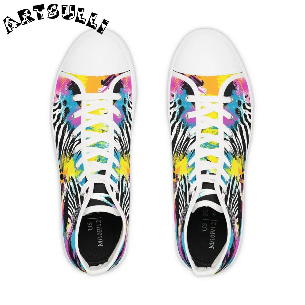 JAKKOUTTHEBXX Men’s Zebra Breathable Polyester Canvas High Tops 2025