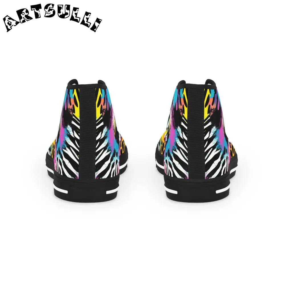 JAKKOUTTHEBXX Men’s Zebra Breathable Polyester Canvas High Tops 2025