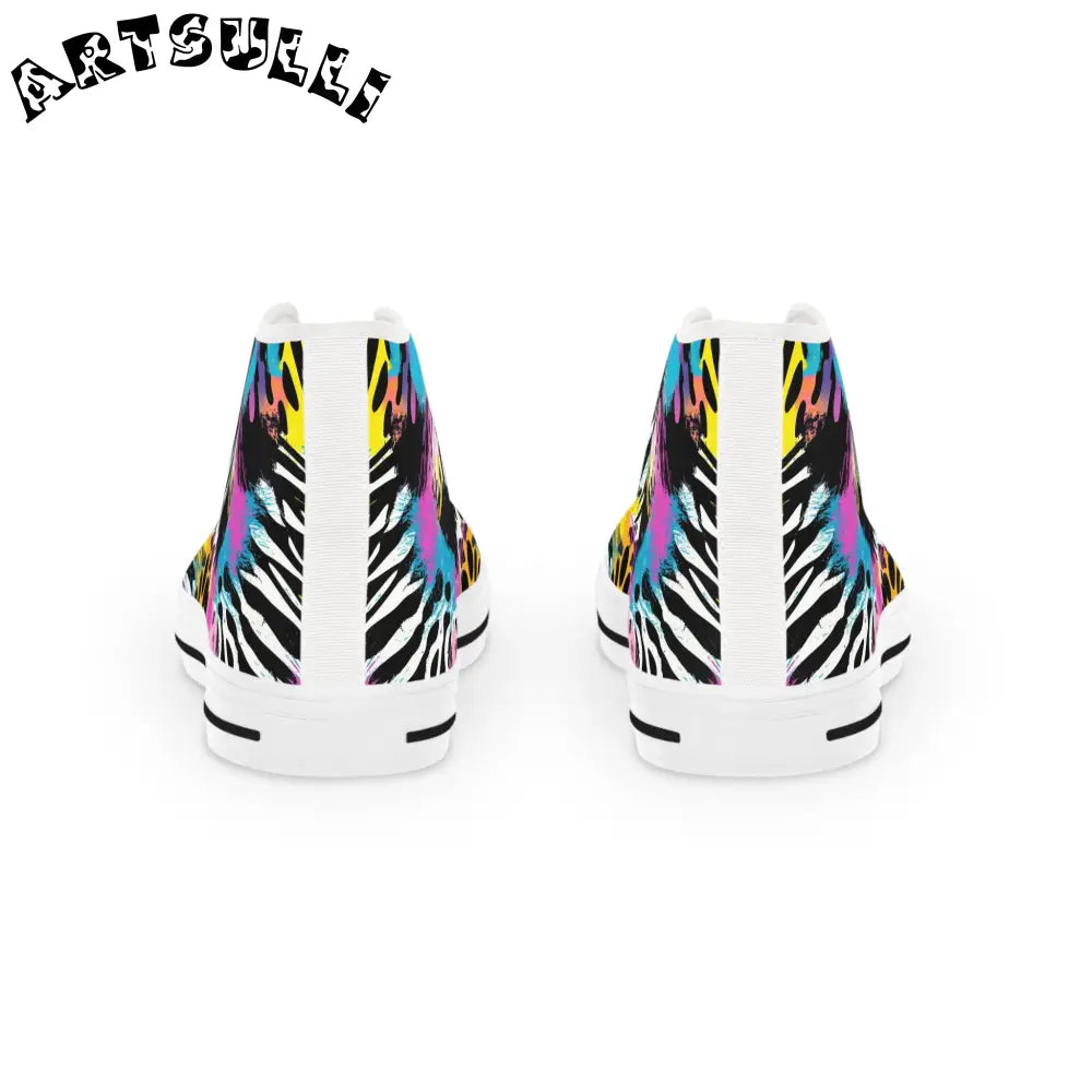 JAKKOUTTHEBXX Men’s Zebra Breathable Polyester Canvas High Tops 2025