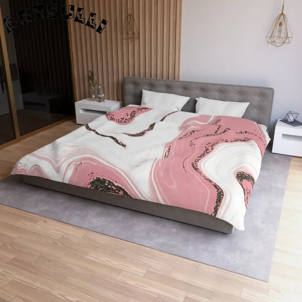 JAKKOUTTHEBXX Soft Pink Marble Duvet Cover 2025