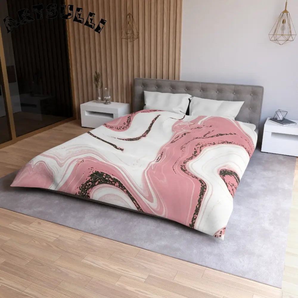 JAKKOUTTHEBXX Soft Pink Marble Duvet Cover 2025