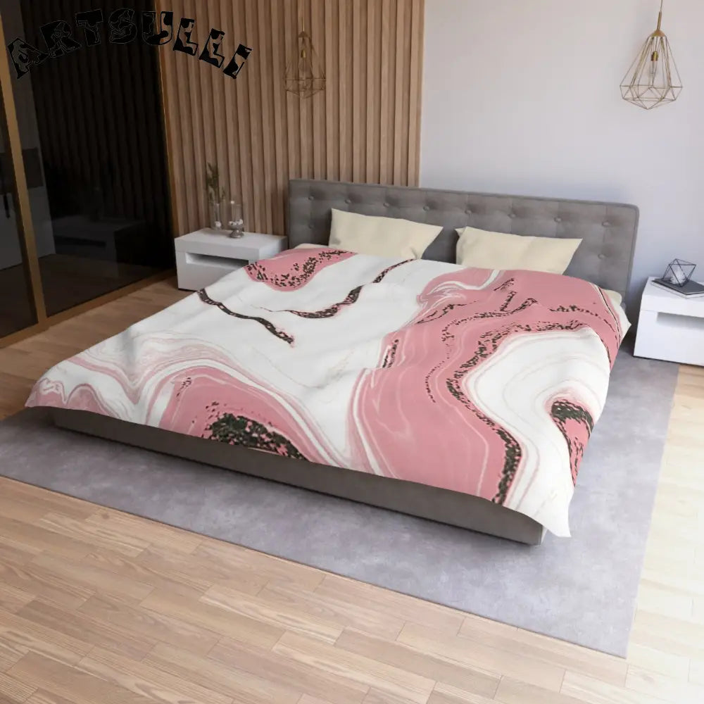 JAKKOUTTHEBXX Soft Pink Marble Duvet Cover 2025