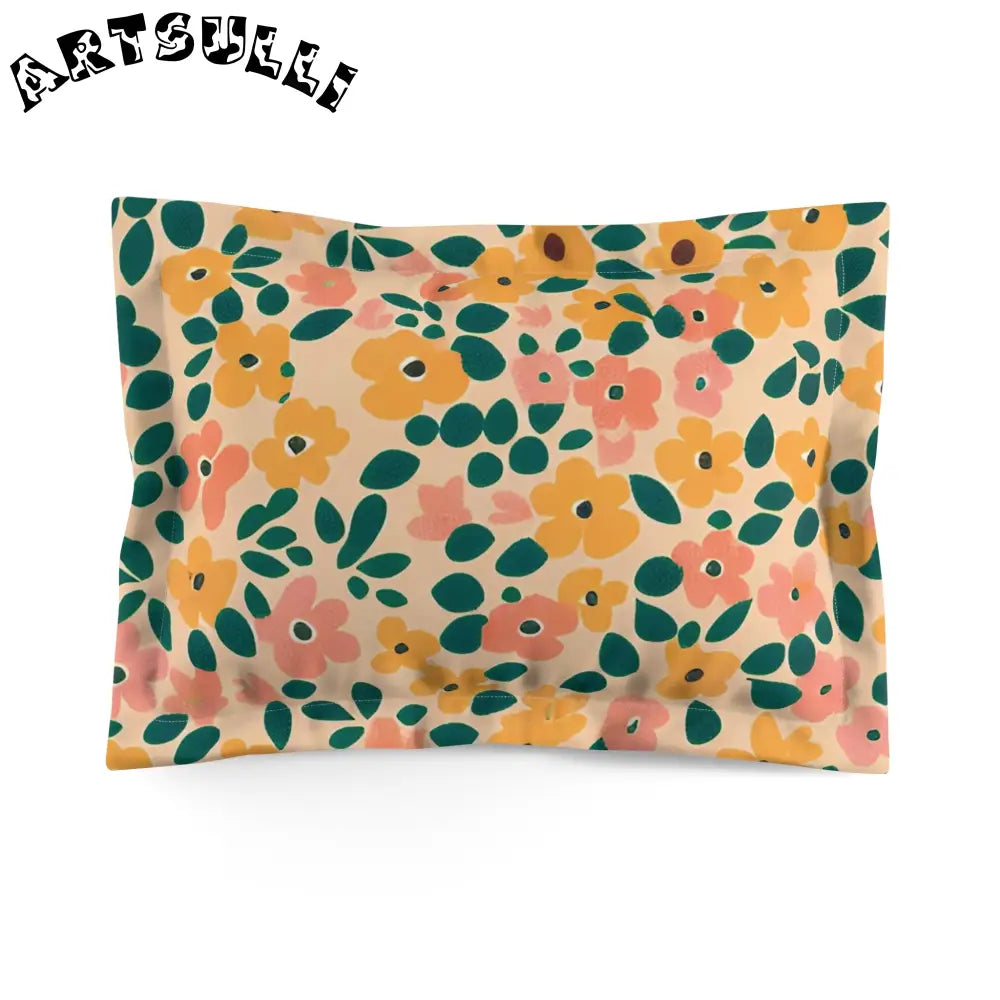 JAKKOUTTHEBXX Cream Floral Garden Pillow Sham 2025
