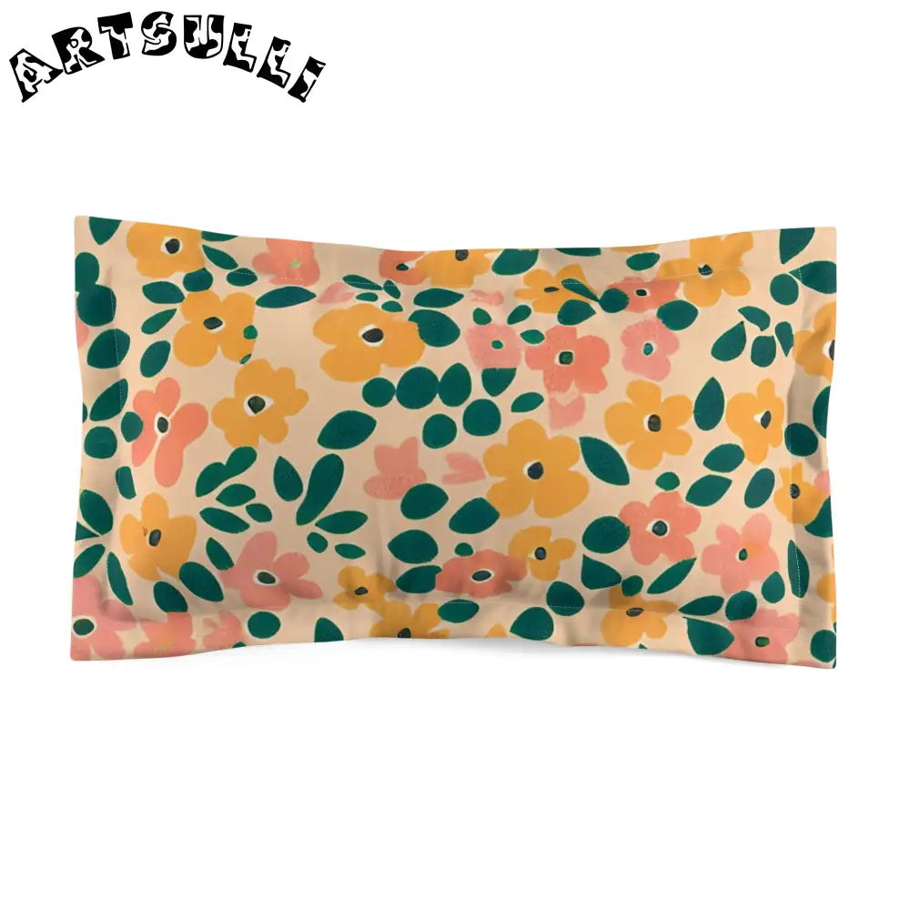 JAKKOUTTHEBXX Cream Floral Garden Pillow Sham 2025