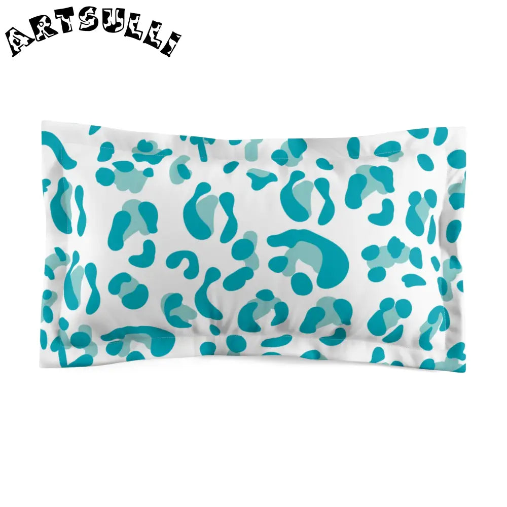 JAKKOUTTHEBXX Teal Leopard Print Pillow Sham 2025