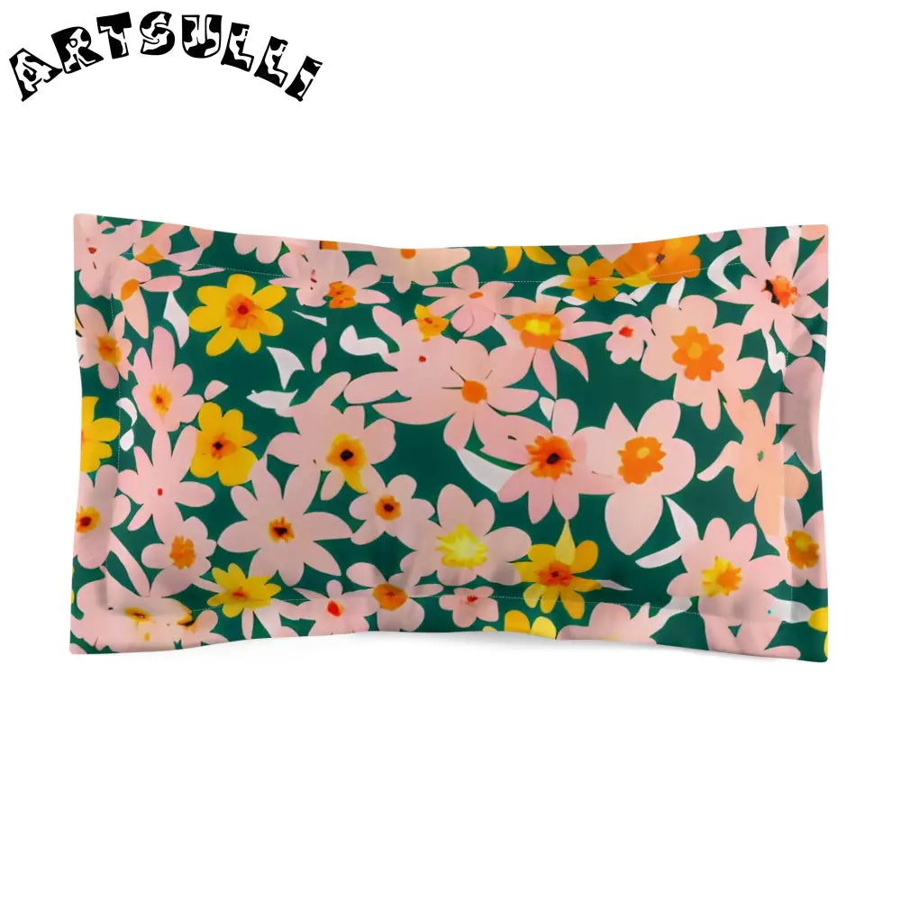 JAKKOUTTHEBXX Dark Green Floral Pillow Sham 2025