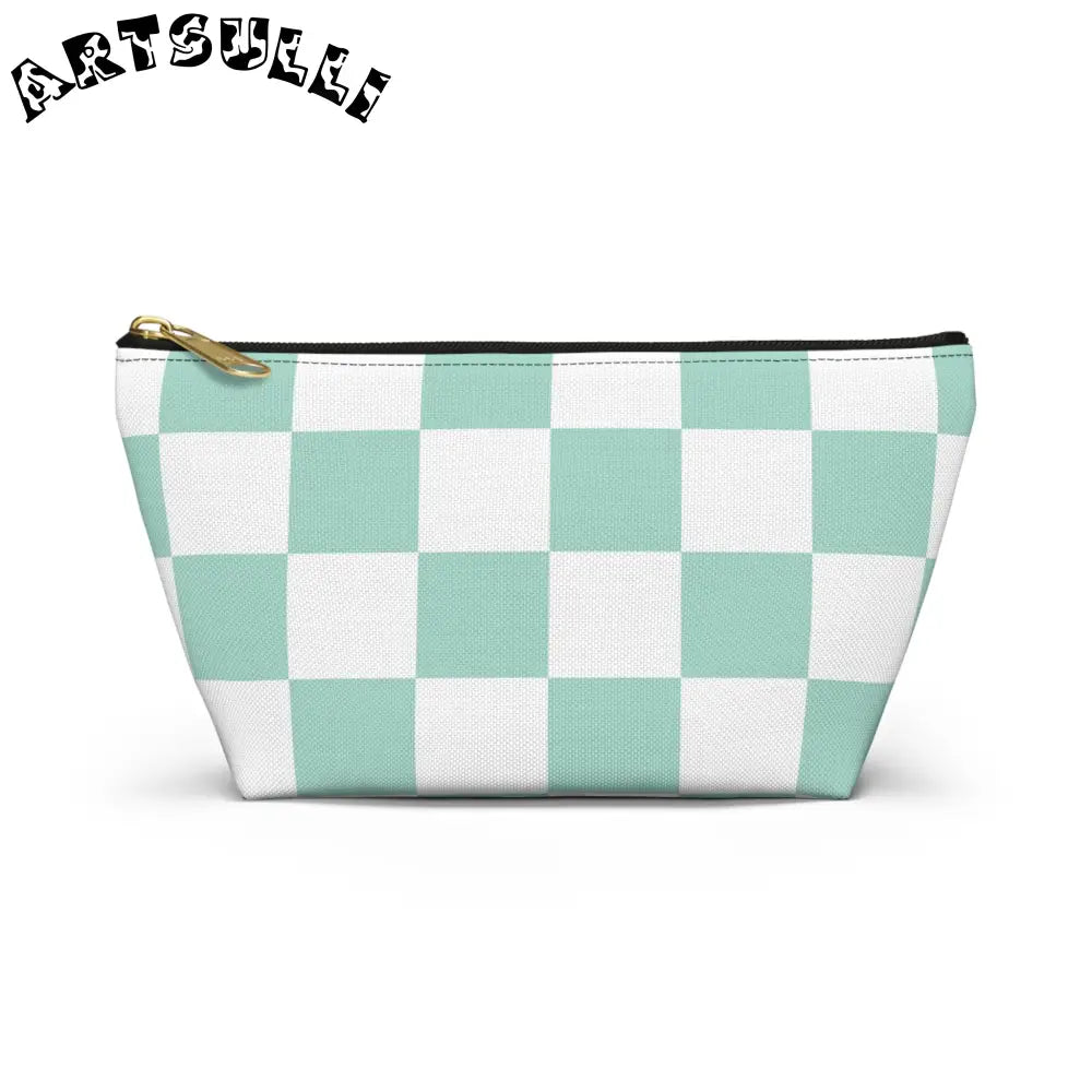 JAKKOUTTHEBXX Mint Checkered T-Bottom Pouch and Pencil Case 2025