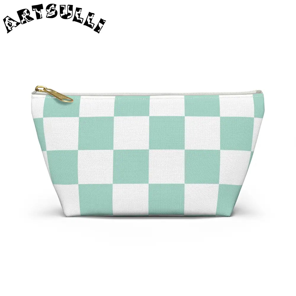 JAKKOUTTHEBXX Mint Checkered T-Bottom Pouch and Pencil Case 2025