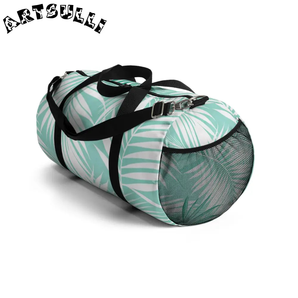JAKKOUTTHEBXX Mint Green Palm Leaf Duffel Bag 2025