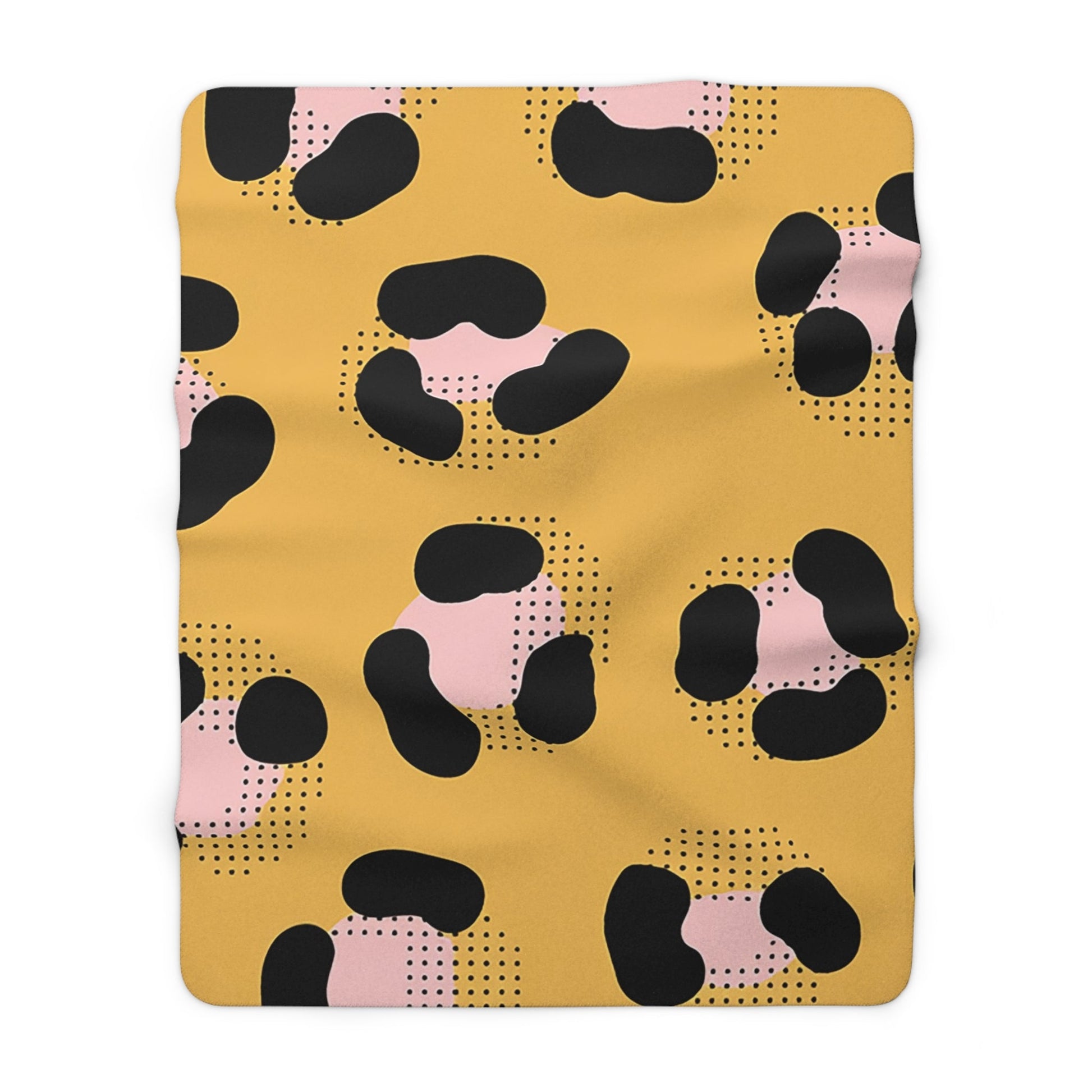 Modern Leopard Print Sherpa Fleece Blanket, Artsulli - Art is Long, Life is Short, Home Decor, Size, 60" × 80", , , , , 31310725755058958174