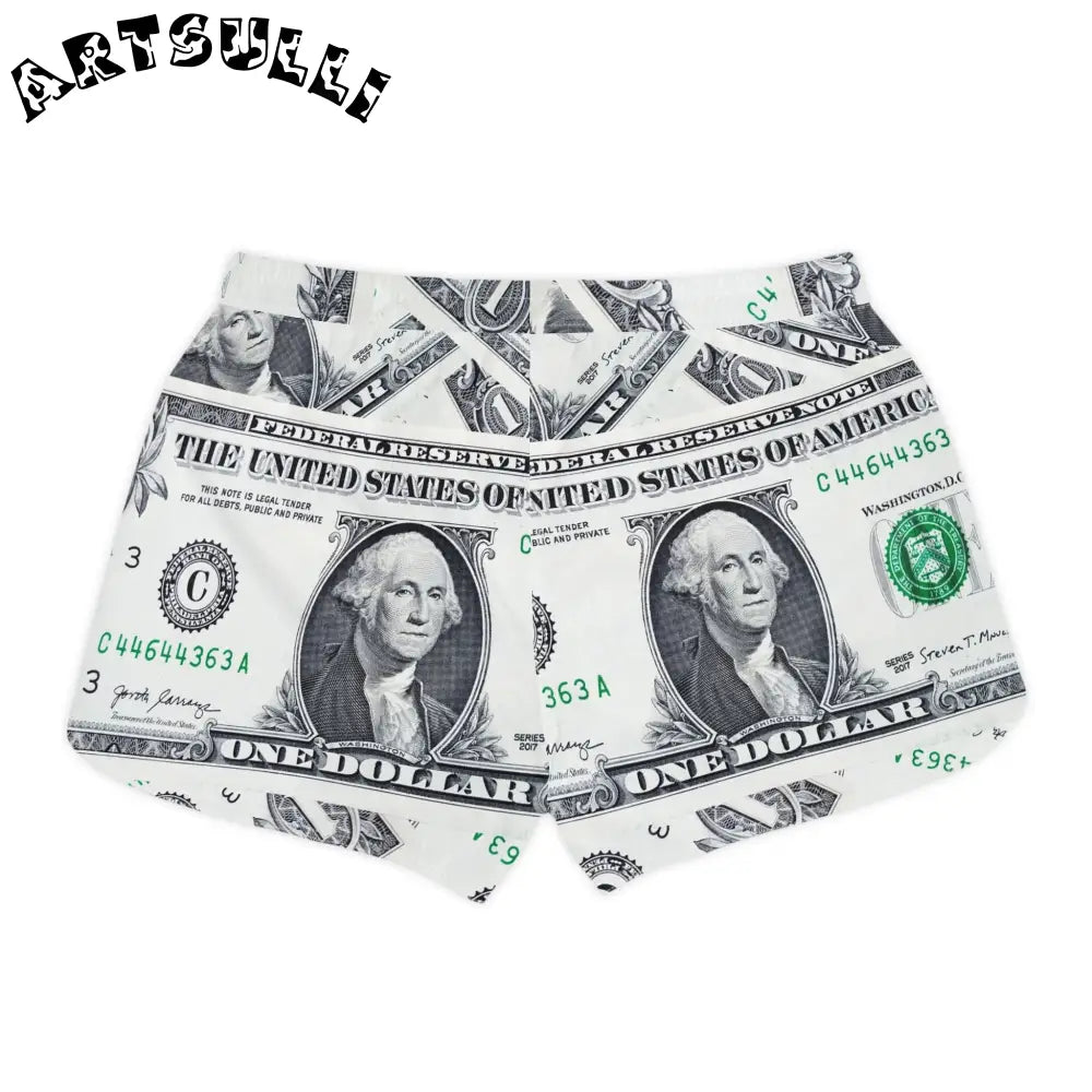 Money Collage Casual Shorts, Artsulli - Art is Long, Life is Short, All Over Prints, , , , , , , 
