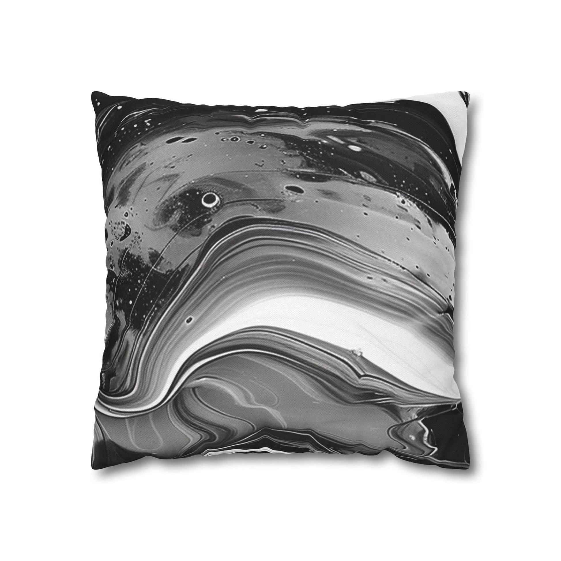 Monochrome Abstract Art Throw Pillow, Artsulli - Art is Long, Life is Short, Home Decor, Size, 16" × 16", , , , , 30121260276996114028