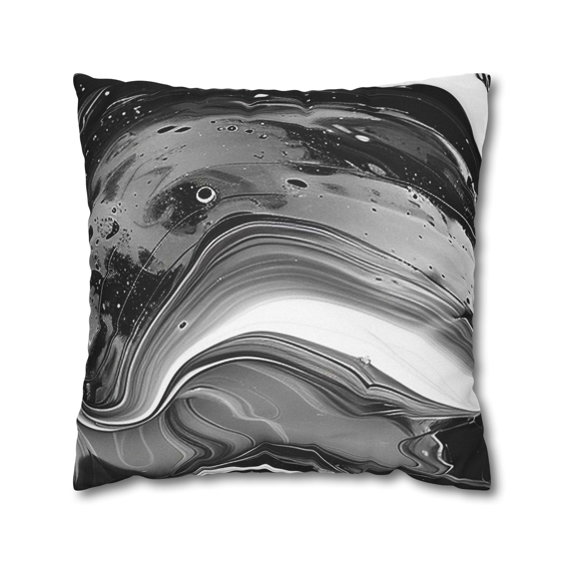 Monochrome Abstract Art Throw Pillow, Artsulli - Art is Long, Life is Short, Home Decor, Size, 20" × 20", , , , , 11091146741193913520
