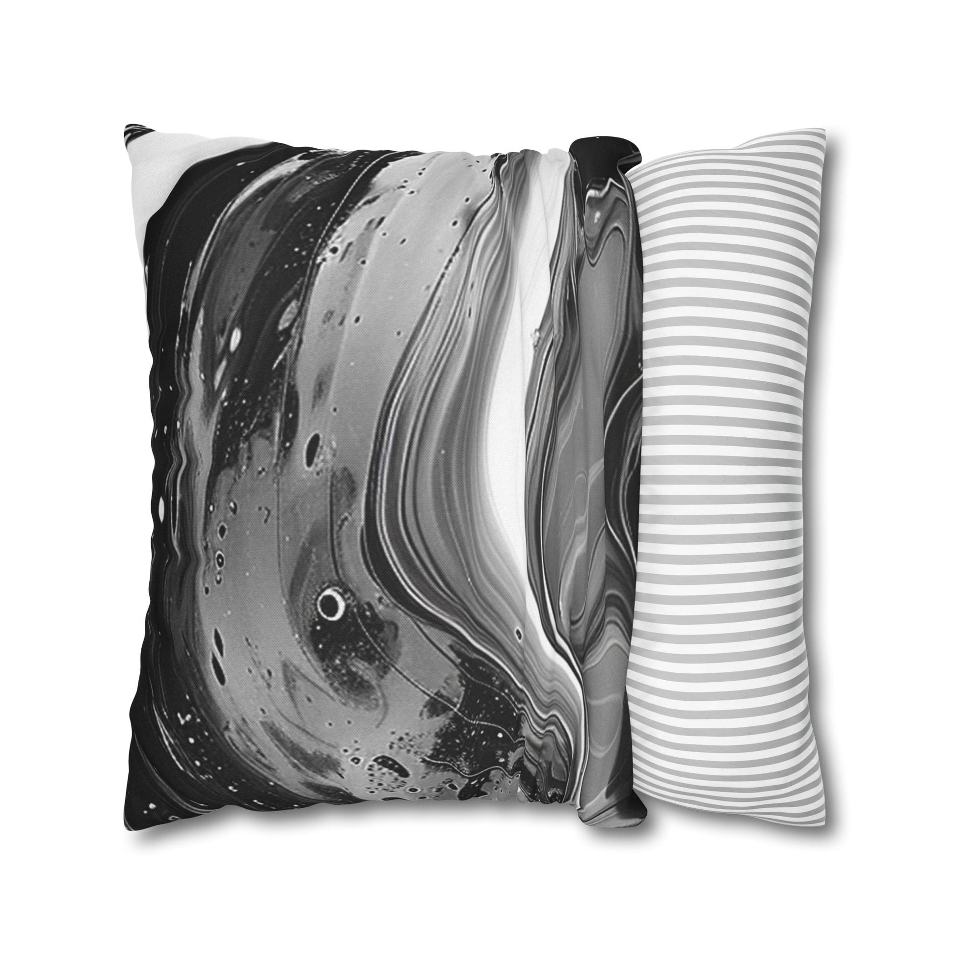 Monochrome Abstract Art Throw Pillow, Artsulli - Art is Long, Life is Short, Home Decor, , , , , , , 