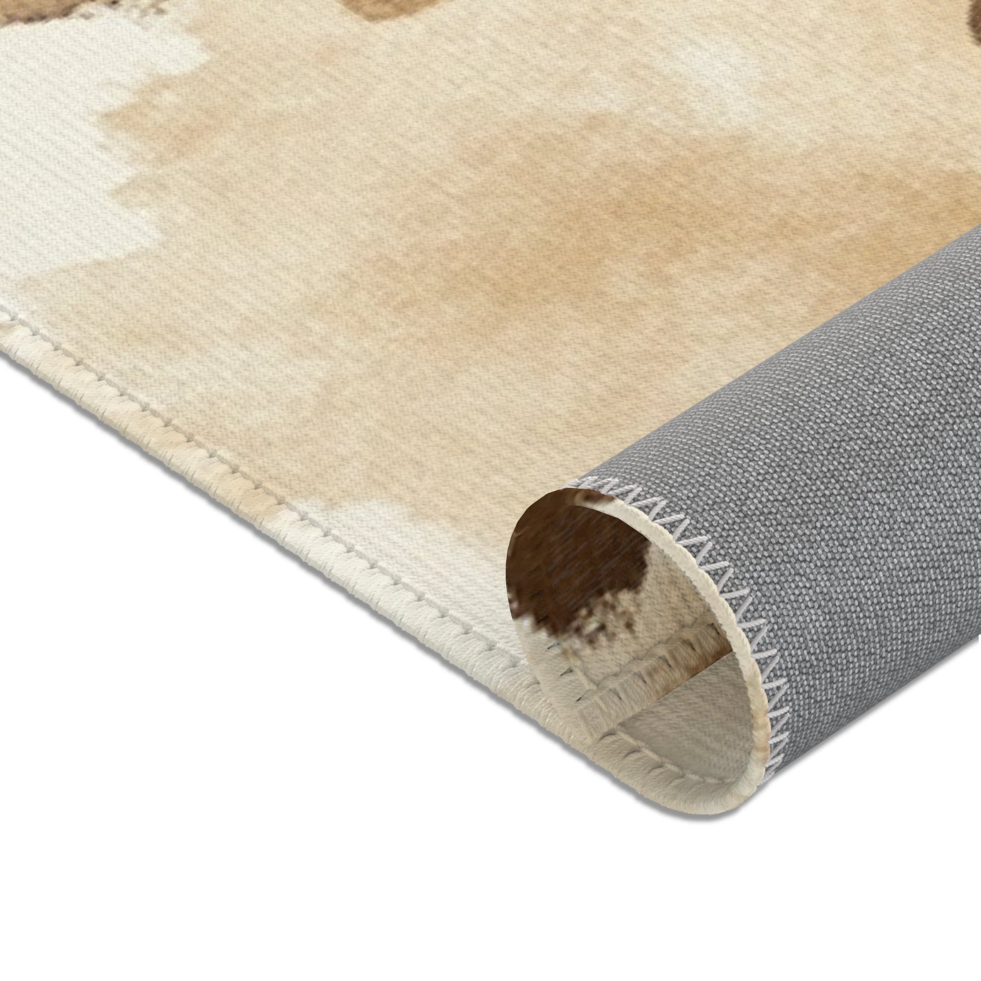 Mottled Brown and Beige Cowhide Area Rug, Artsulli - Art is Long, Life is Short, Home Decor, , , , , , , 